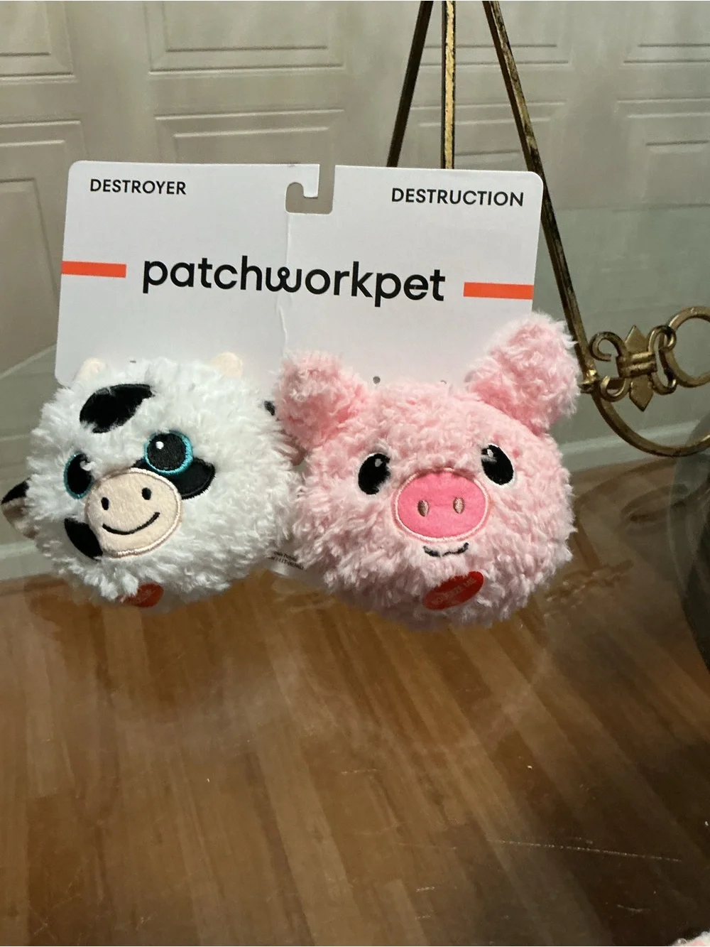 Brand New Patchwork~  Set Of 2  Sheep’s   Ball Belly ’ ~ Squeaky Dog Toy